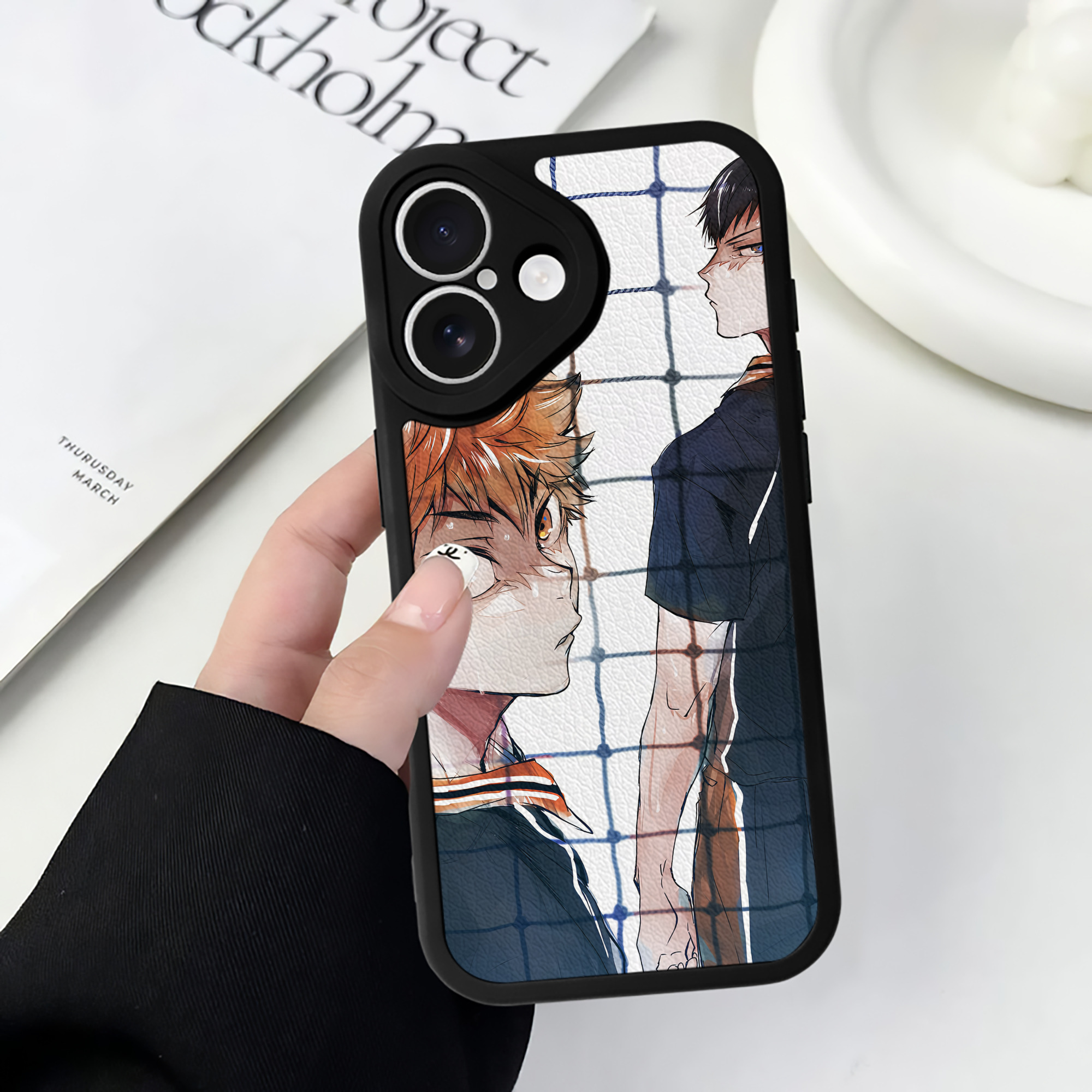 （画像用） ハイキュー!! Haikyu!! 【iPhone 16シリーズ対応】シリコンスマホケース（レザー調） 材質：シリコン